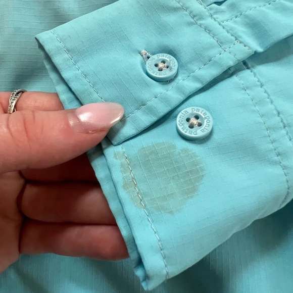 women’s patagonia lightweight long sleeve blue button front shirt size small - Picture 4 of 6